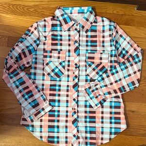 Stylish Plaid Button-Down Shirt for Women